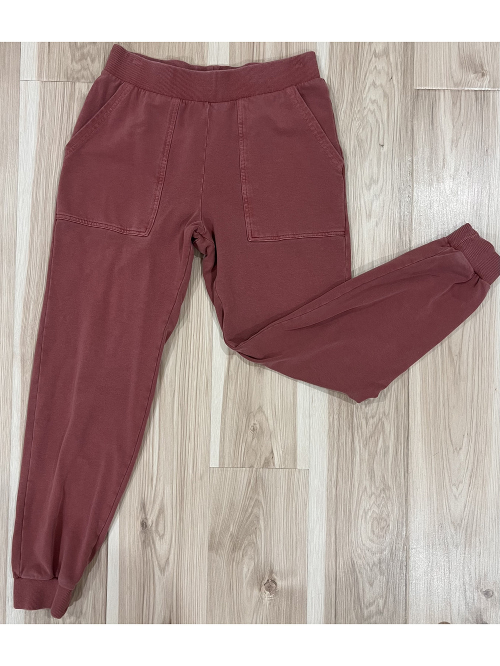 Marine Layer Women Small Rose Red Fleece Patch Pocket Jogger